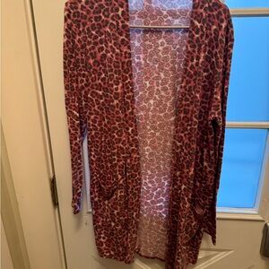Leopard Print Open Cardigan
